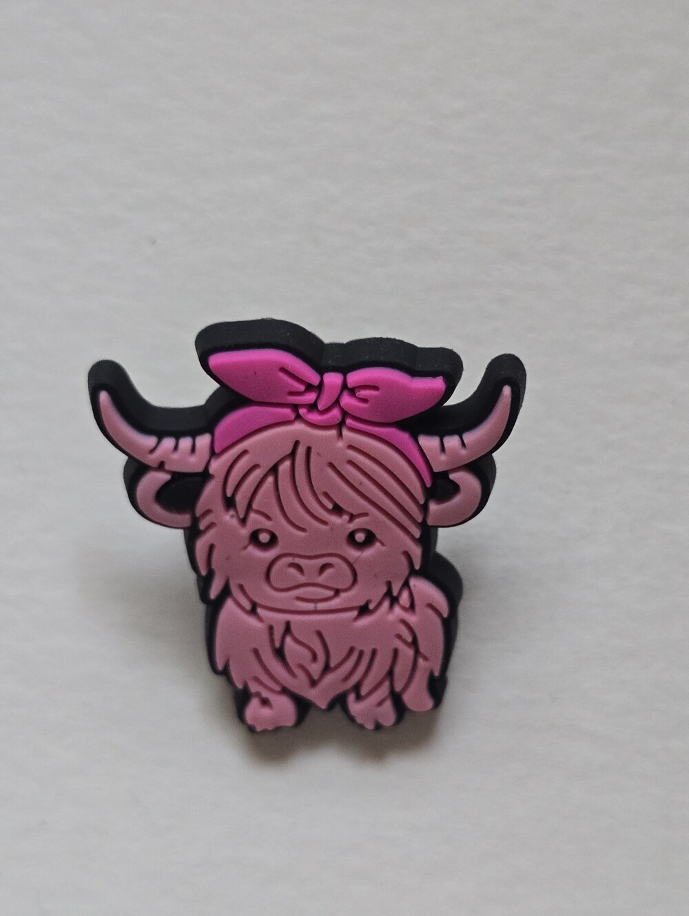 Pink Highland Cow Brooch